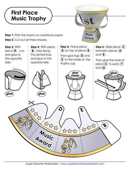 Trophies - First Place Music Trophy Trophies - First Place Music Trophy
