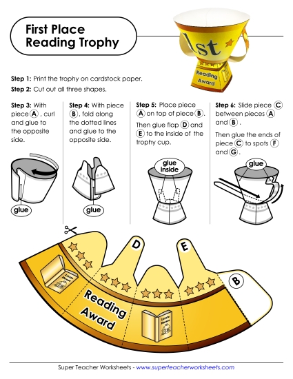 Trophies - First Place Reading Trophy 