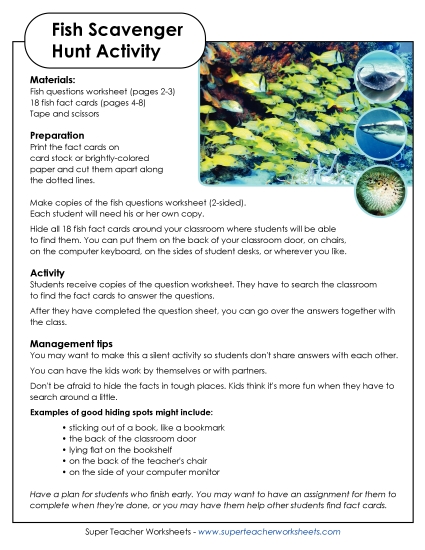 Scavenger Hunts - Fish Scavenger Hunt Scavenger Hunts - Fish Scavenger Hunt