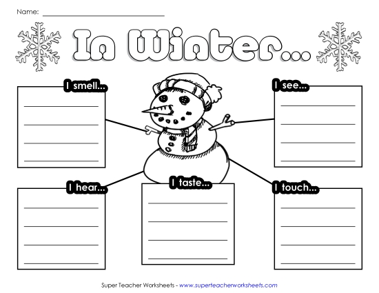 Graphic Organizers - Five Senses: Winter Web