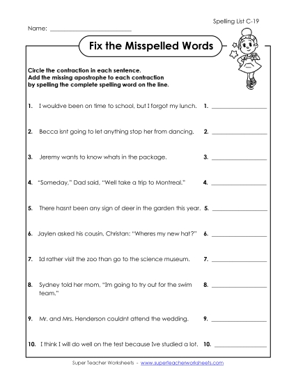 Worksheets - Fix the Mistakes (C-19) Worksheets - Fix the Mistakes (C-19)