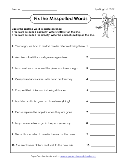 Worksheets - Fix the Mistakes (C-22) Worksheets - Fix the Mistakes (C-22)