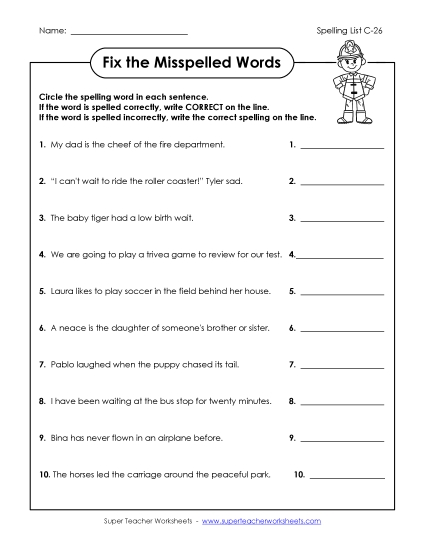Worksheets - Fix the Mistakes (C-26) Worksheets - Fix the Mistakes (C-26)