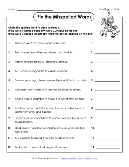 Worksheets - Fix the Mistakes (D-14) Worksheets - Fix the Mistakes (D-14)