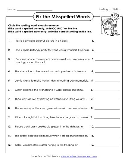 Worksheets - Fix the Mistakes (D-19)