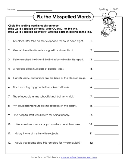 Worksheets - Fix the Mistakes (D-23) Worksheets - Fix the Mistakes (D-23)