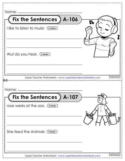 Fix the Sentences A-106 through A-110