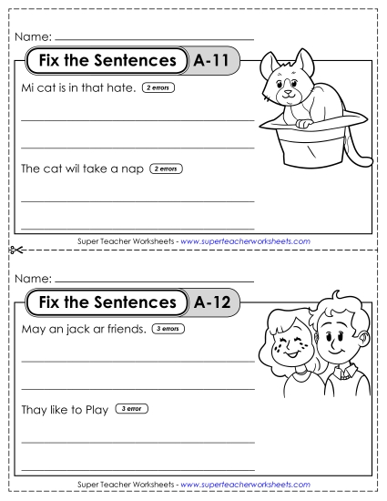 Fix the Sentences A-11 through A-15