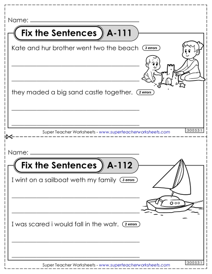 Fix the Sentences A-111 through A-115