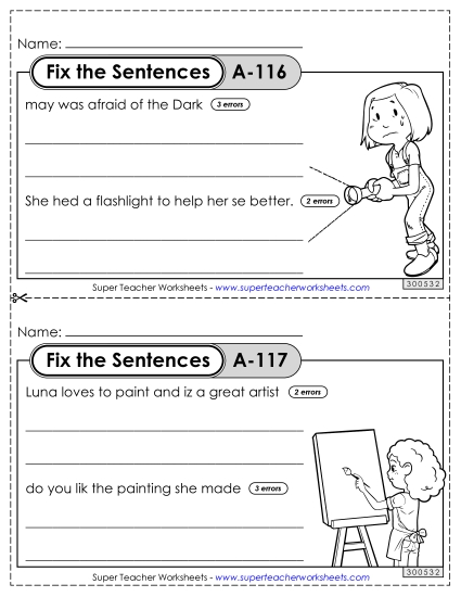Fix the Sentences A-116 through A-120 Fix the Sentences A-116 through A-120
