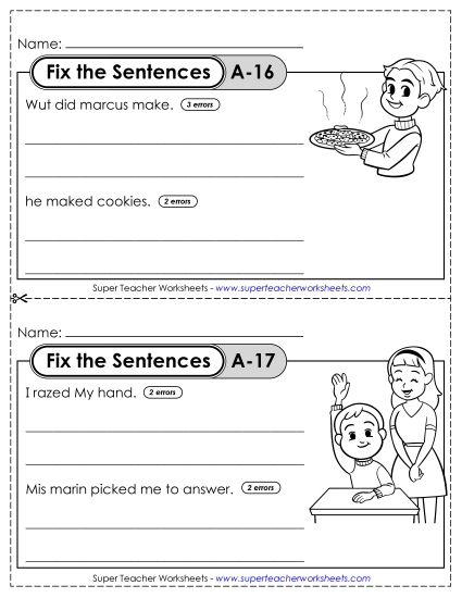 Fix the Sentences A-16 through A-20