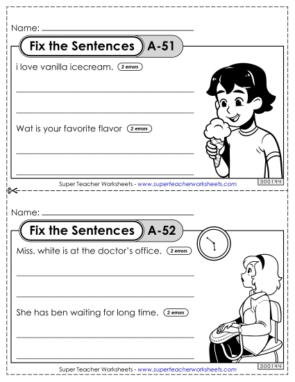 Fix the Sentences A-51 through A-55