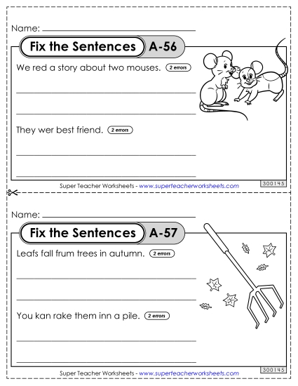 Fix the Sentences A-56 through A-60