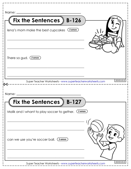 Fix the Sentences B-126 through B-130 Fix the Sentences B-126 through B-130