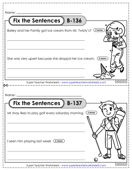 Fix the Sentences B-136 through B-140 Fix the Sentences B-136 through B-140
