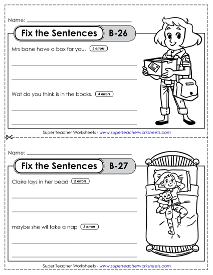 Fix the Sentences B-26 through B-30 Fix the Sentences B-26 through B-30