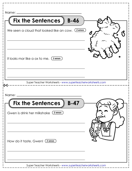Fix the Sentences B-46 through B-50 Fix the Sentences B-46 through B-50