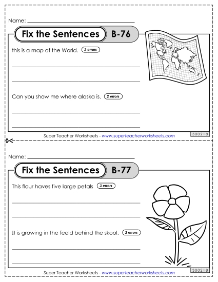 Fix the Sentences B-76 through B-80 Fix the Sentences B-76 through B-80