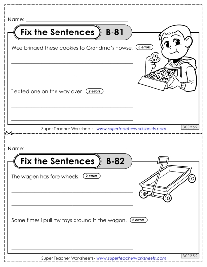 Fix the Sentences B-81 through B-85 Fix the Sentences B-81 through B-85