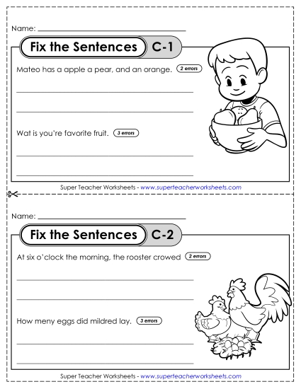 Fix the Sentences C-1 through C-5 Fix the Sentences C-1 through C-5