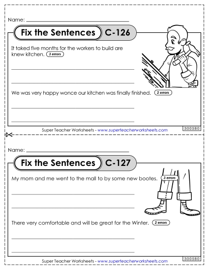 Fix the Sentences C-126 through C-130