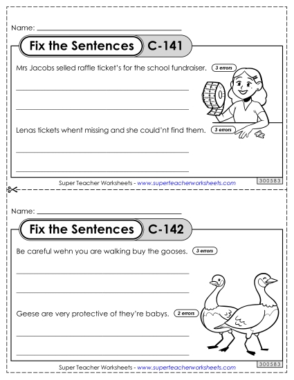 Fix the Sentences C-141 through C-145
