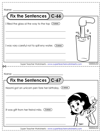 Fix the Sentences C-66 through C-70