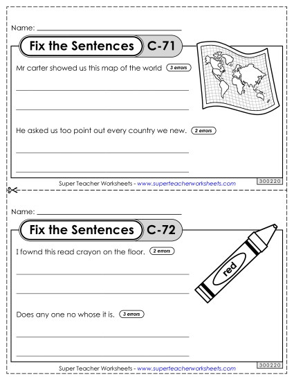 Fix the Sentences C-71 through C-75