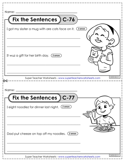 Fix the Sentences C-76 through C-80 Fix the Sentences C-76 through C-80