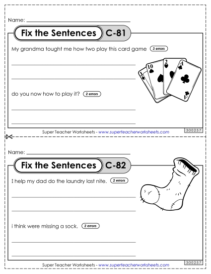 Fix the Sentences C-81 through C-85 Fix the Sentences C-81 through C-85
