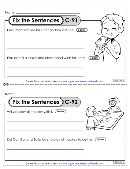 Fix the Sentences C-91 through C-95