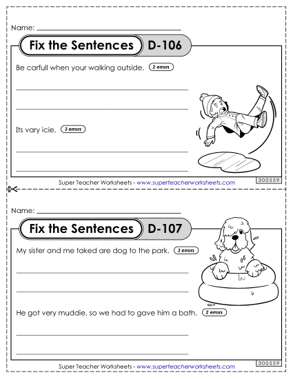 Fix the Sentences D-106 through D-110 Fix the Sentences D-106 through D-110