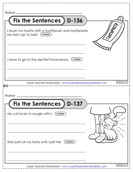Fix the Sentences D-136 through D-140 Fix the Sentences D-136 through D-140