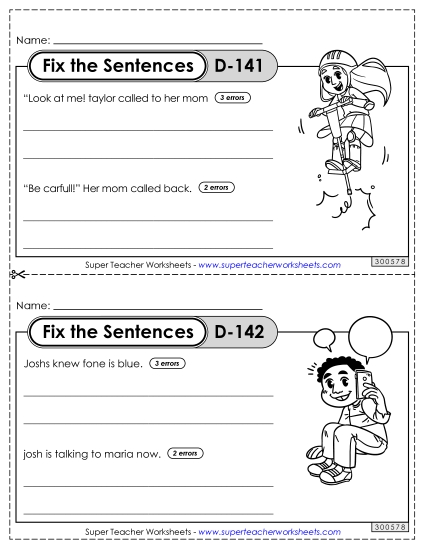 Fix the Sentences D-141 through D-145 Fix the Sentences D-141 through D-145