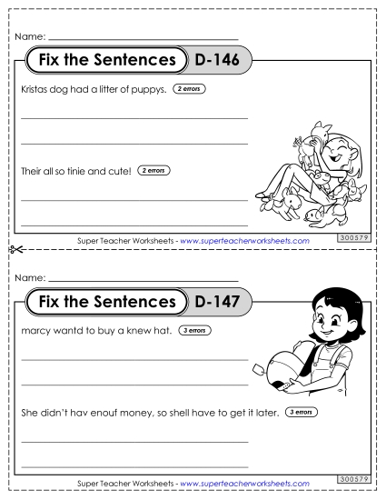 Fix the Sentences D-146 through D-150 Fix the Sentences D-146 through D-150