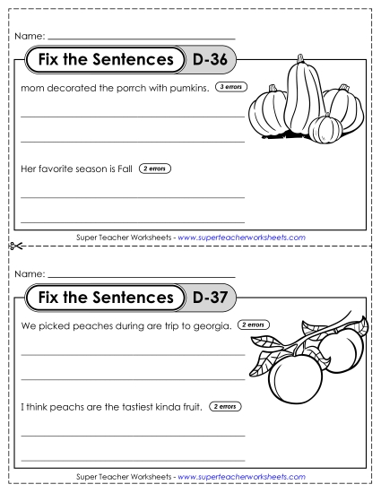 Fix the Sentences D-36 through D-40 Fix the Sentences D-36 through D-40