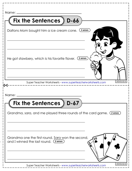 Fix the Sentences D-66 through D-70 Fix the Sentences D-66 through D-70
