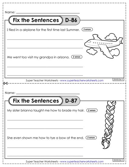 Fix the Sentences D-86 through D-90 Fix the Sentences D-86 through D-90