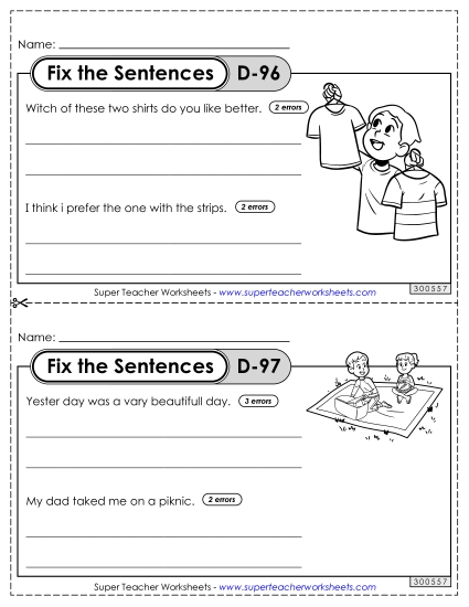 Fix the Sentences D-96 through D-100 Fix the Sentences D-96 through D-100