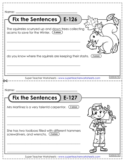 Fix the Sentences E-126 through E-130