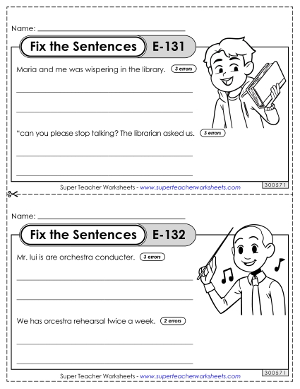 Fix the Sentences E-131 through E-135