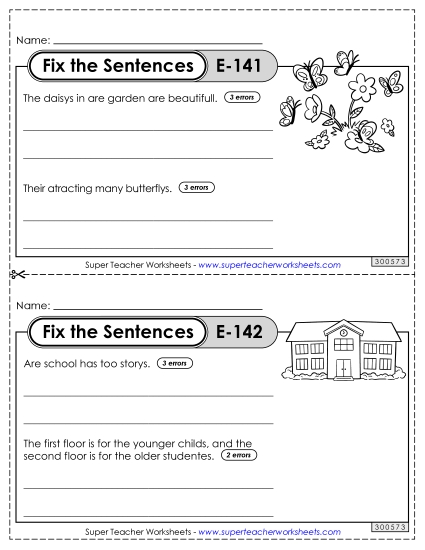 Fix the Sentences E-141 through E-145 Fix the Sentences E-141 through E-145