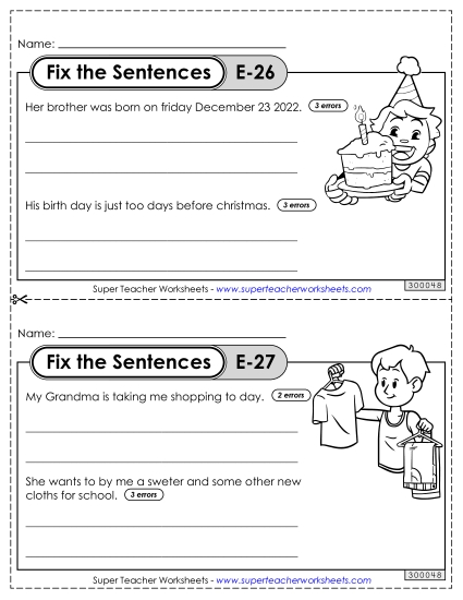 Fix the Sentences E-26 through E-30