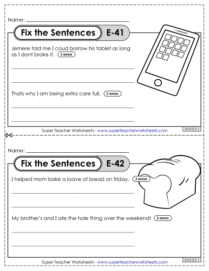 Fix the Sentences E-41 through E-45