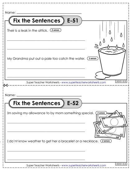 Fix the Sentences E-51 through E-55