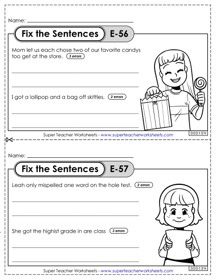 Fix the Sentences E-56 through E-60