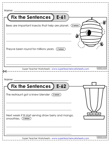 Fix the Sentences E-61 through E-65