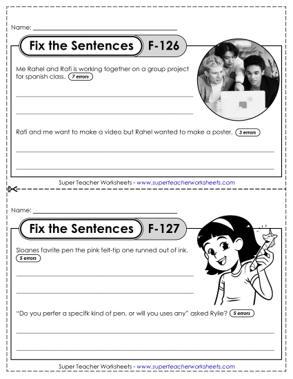 Fix the Sentences F-126 through F-130