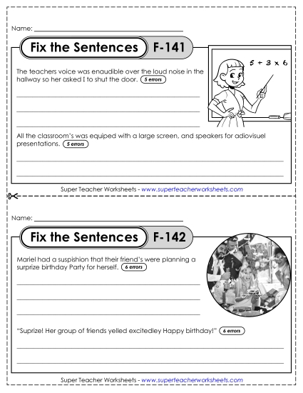 Fix the Sentences F-141 through F-145