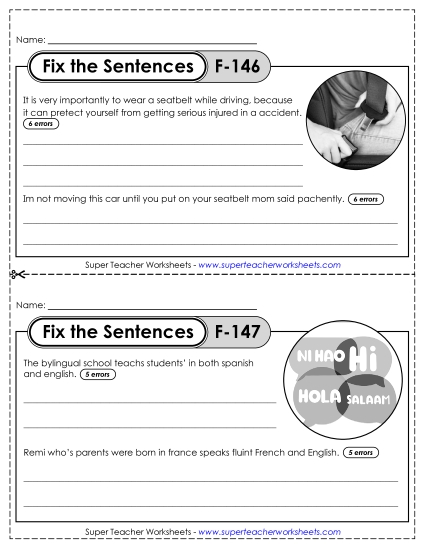 Fix the Sentences F-146 through F-150 Fix the Sentences F-146 through F-150
